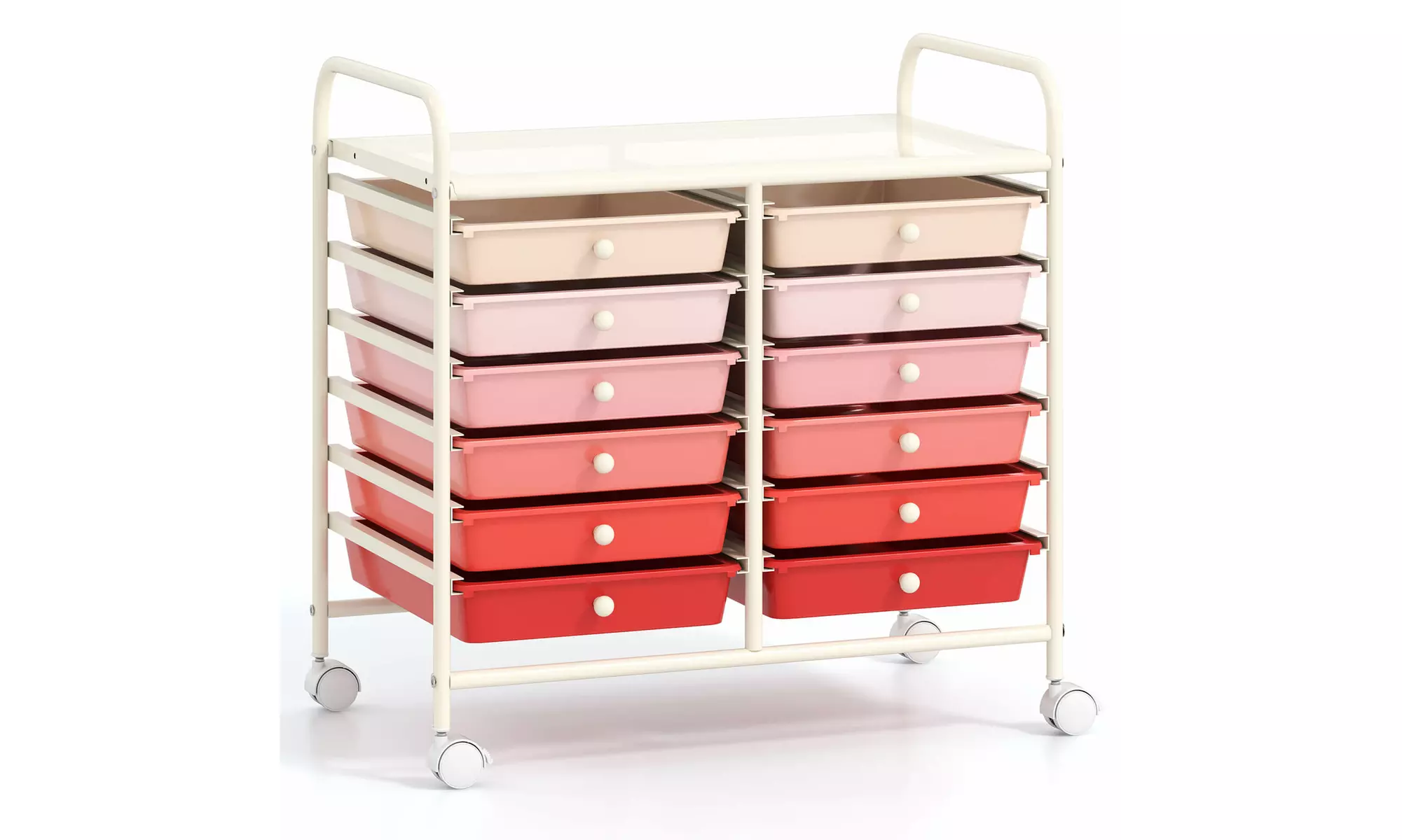 Costway 12 Drawers Rolling Cart Storage Scrapbook Paper Studio Organizer Bins