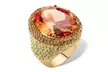25 TCW Champagne CZ Halo Ring Made with SWAROVSKI ELEMENTS - Second Medium