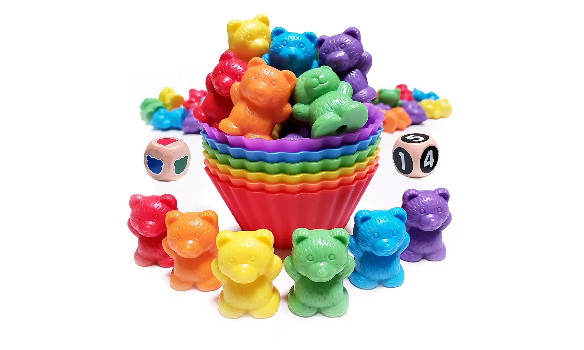 Jumbo Counting Bears Matching Game - Montessori Fine Motor Learning Toys - Primary Image