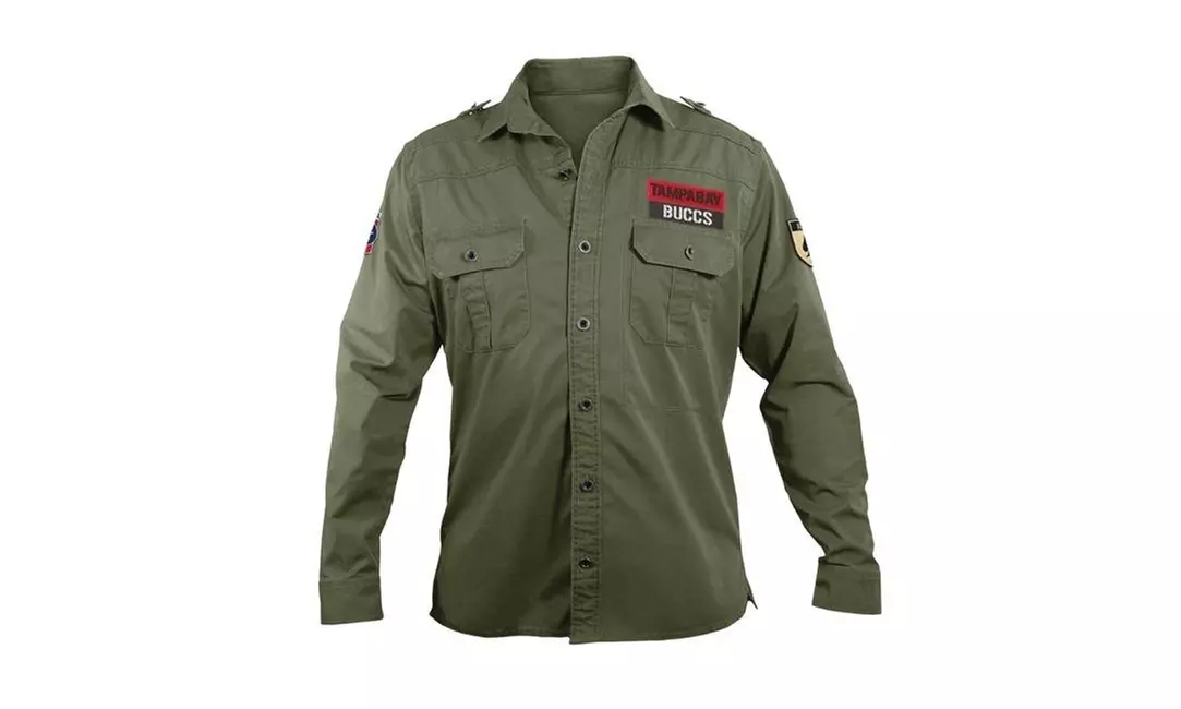 Little Earth 300647-BUCC-L NFL Mens Military Shirt Large - Tampa Bay Buccaneers - Primary Image