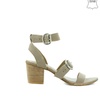 Image 9: Celebrity NYC Stacked Heel Leather Sandal