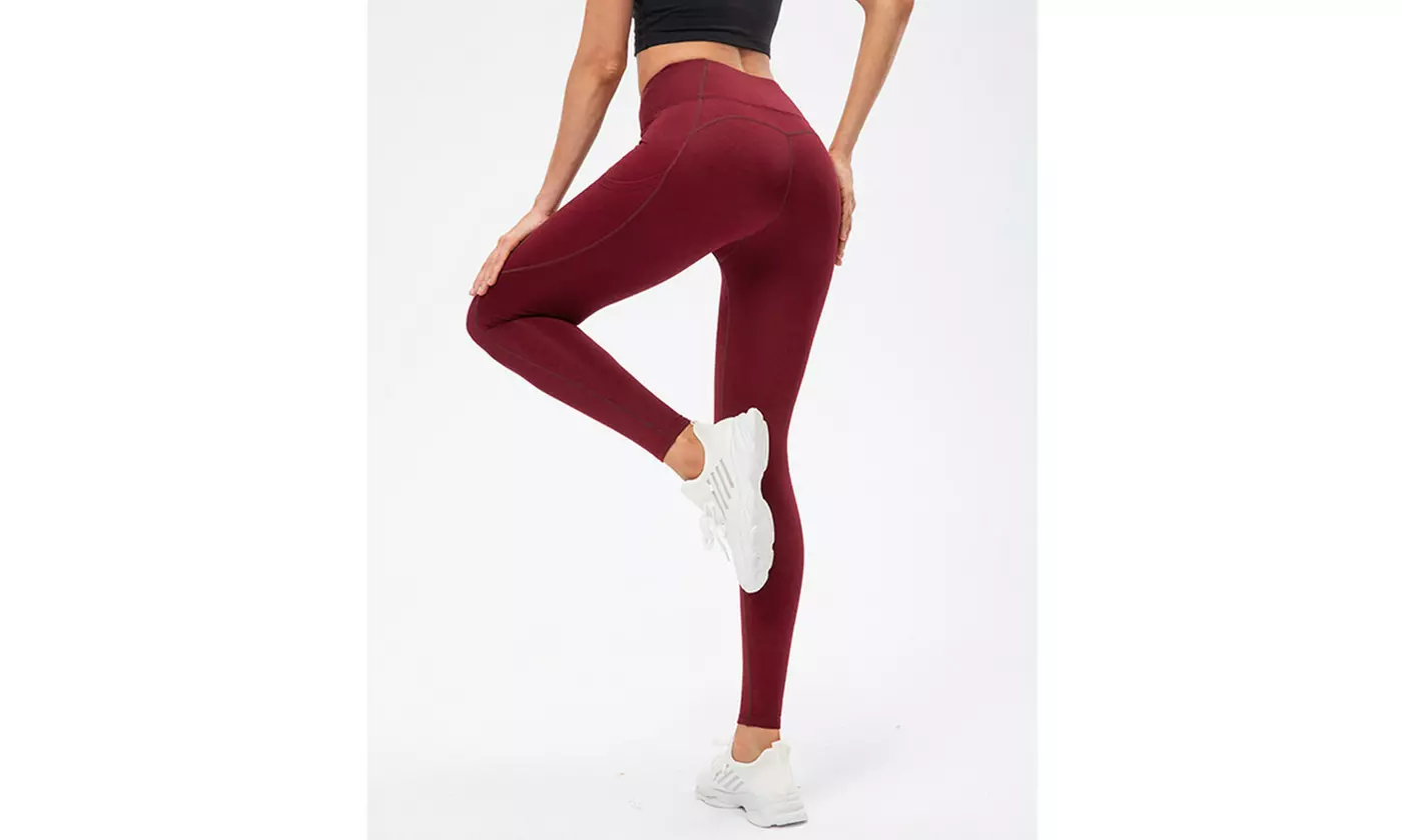 LESIES Women's Active Fleece Lined Leggings with Phone Pocket S-2x