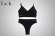 Talmont Seamless Ribbed Bra and Panty Set Soft Stretchy Lounge Lingerie - Second Medium