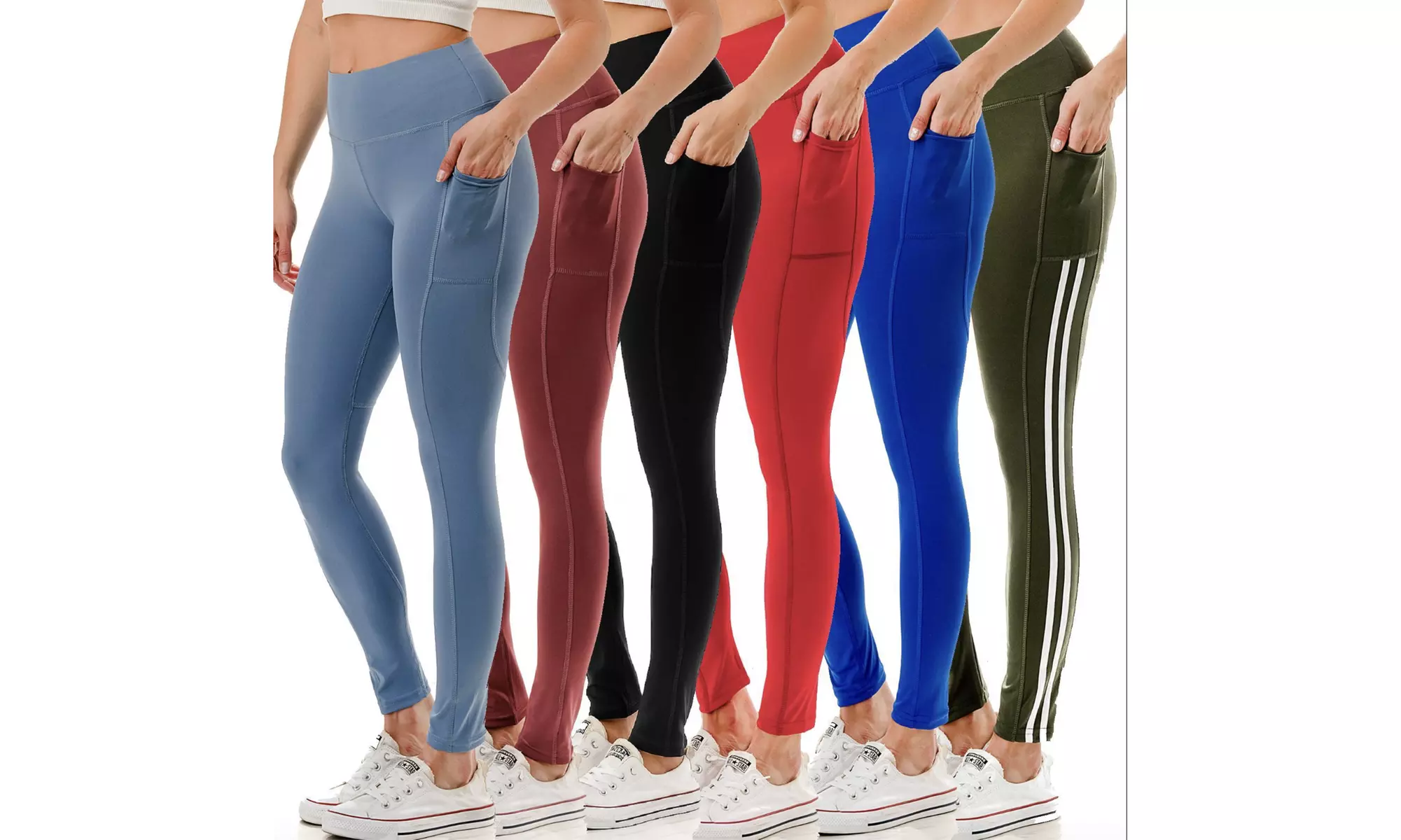 JVINI Women's High Waist Leggings With Pockets