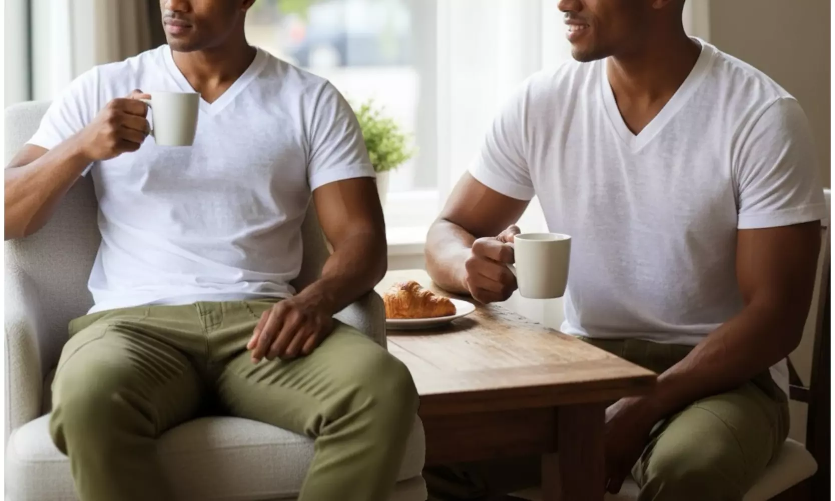 ToBeInStyle Men's 3-Pack White Cotton Blend Undershirt T-Shirts