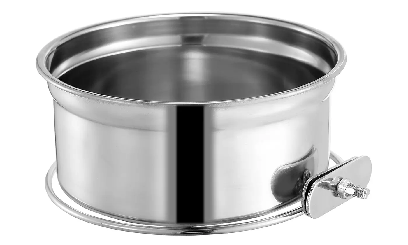iMounTEK Stainless Steel Hanging Dog Food and Water Crate Bowl for Kennel Cages