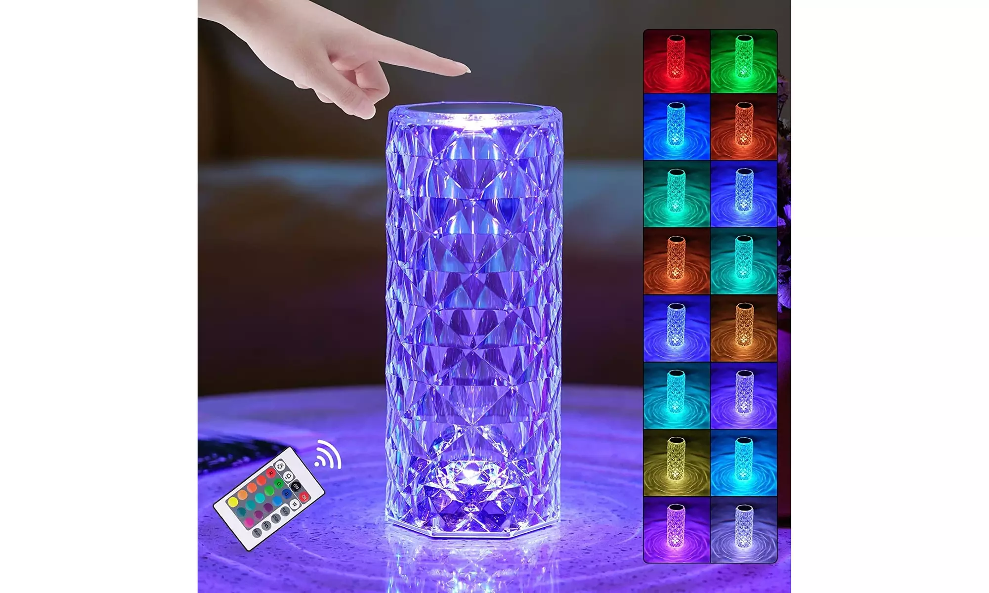 Crystal Touch Control LED Lamp Night Light - Primary Image