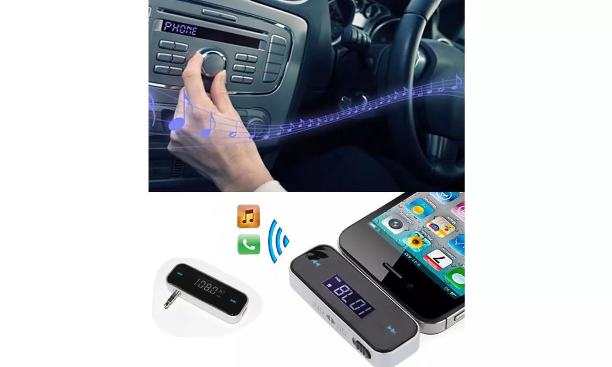 Wireless FM Transmitter for Apple and Android Smartphones - Second Medium