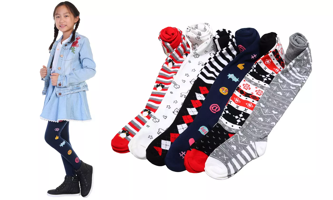 6-Pack Girls' Sweater Tights by Angelina