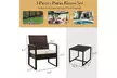 3 Piece Patio Furniture Set Wicker Rattan Outdoor Patio Conversation - Second Medium