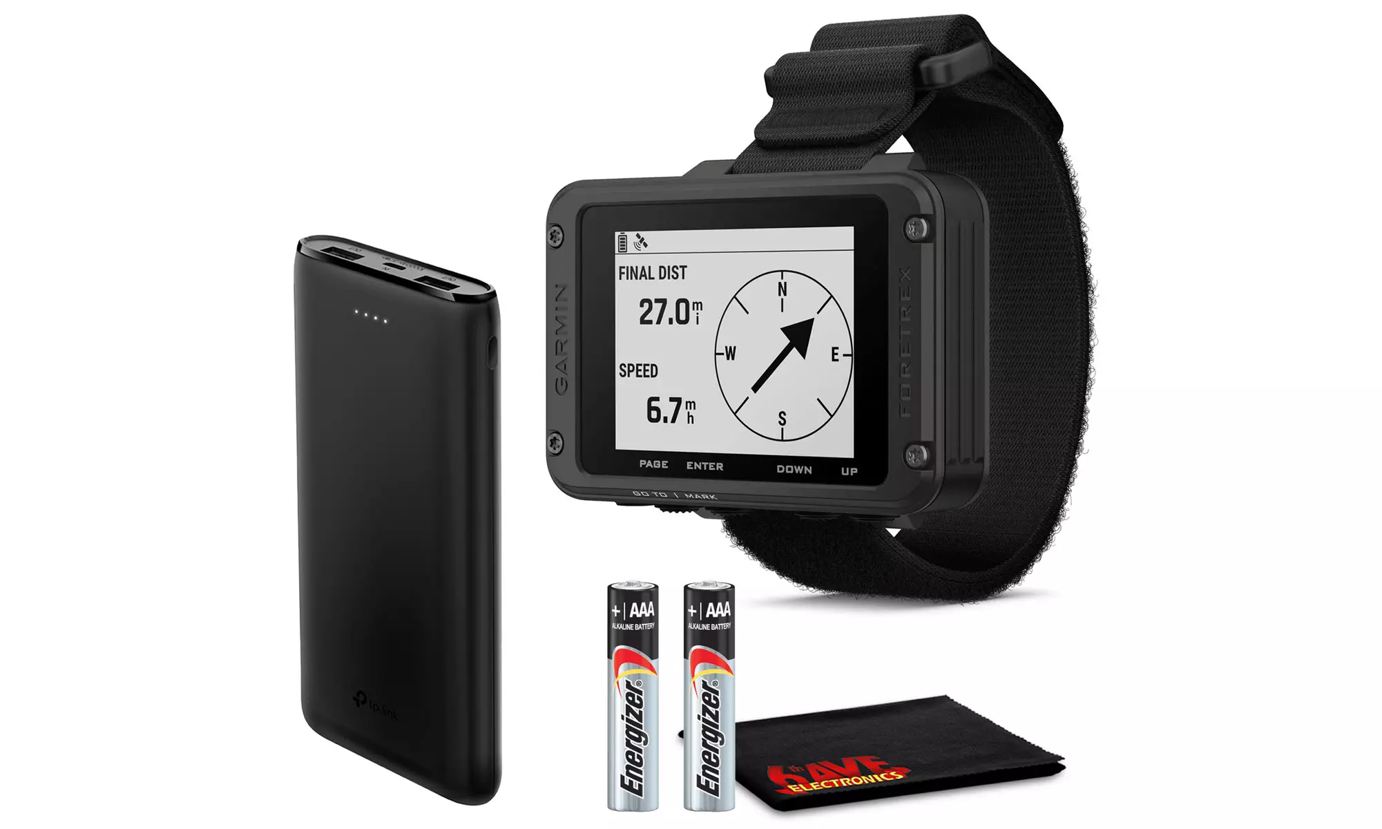Garmin Foretrex 801 Wrist-Mounted GPS Navigator with Portable Charger Bundle - Primary Image