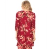 Image 12: Floral Pattern Print 3/4 Sleeve Loose Fit Casual Pocket Midi Dress