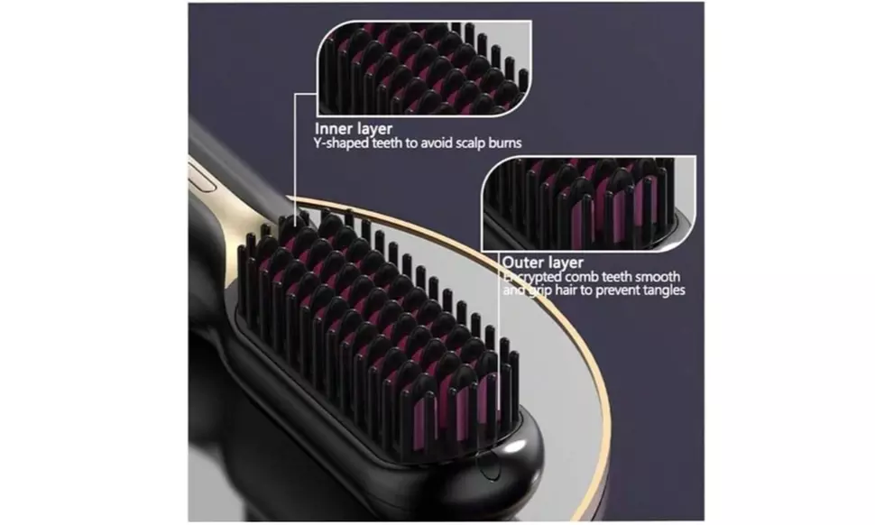 Hair Straightener Brush Comb for Women, Fast Heating, Anti-Scald