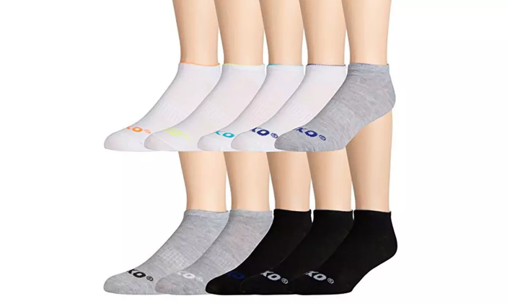 TKO Men's Athletic Moisture-Wicking Ankle Socks with Arch Support (10 Pairs) - Primary Image