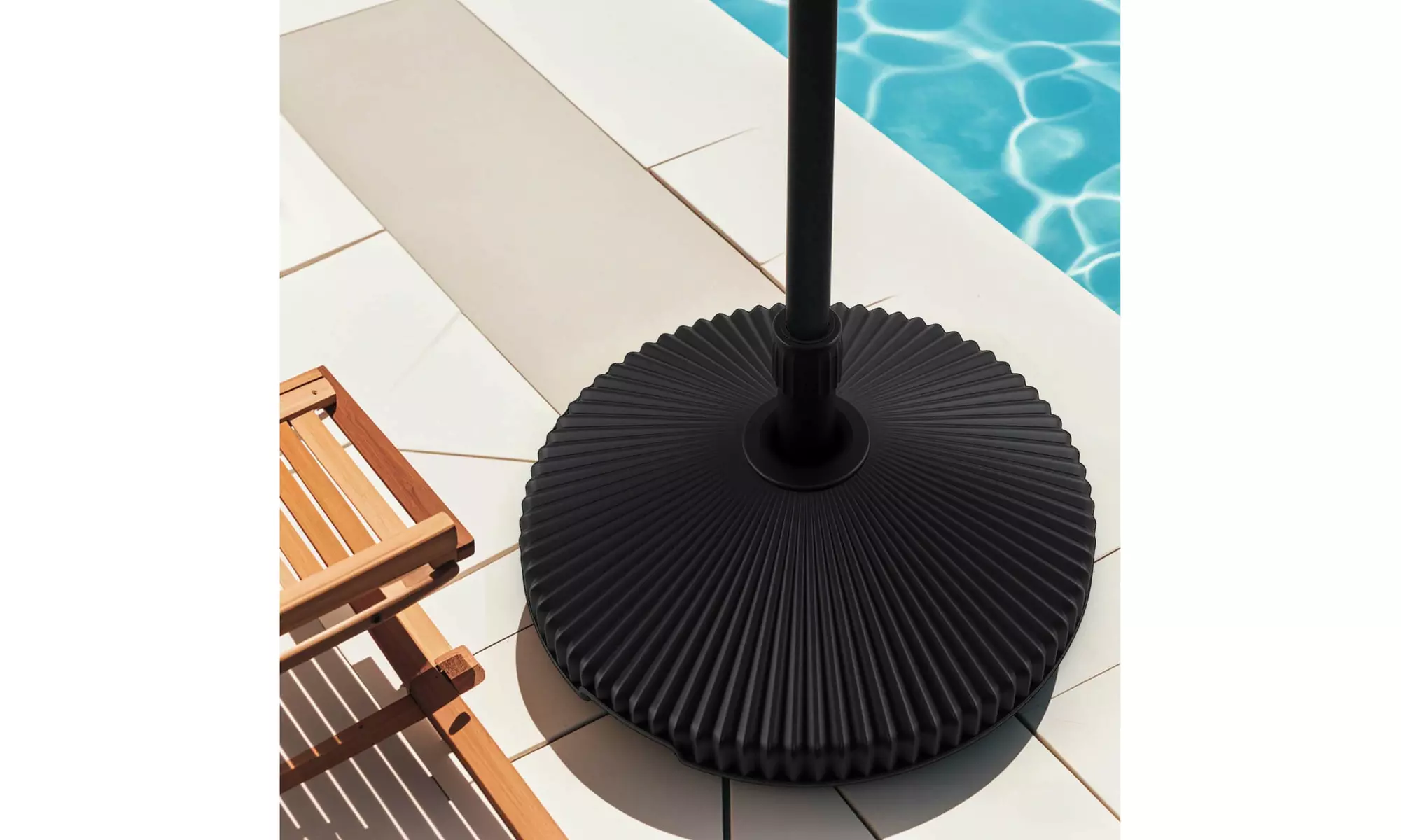 Costway Poolside Umbrella Stand with Refillable Water and Sand Base