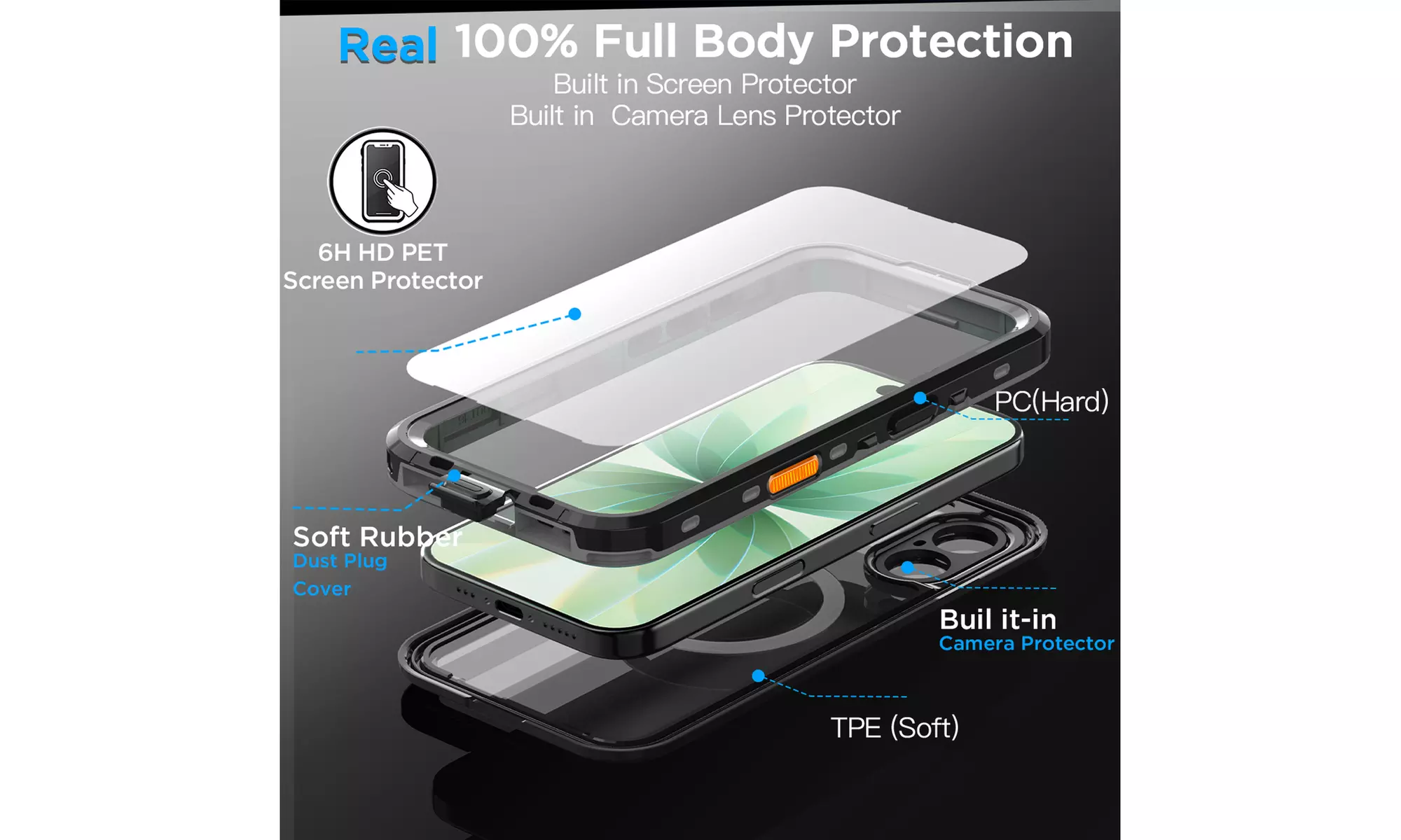 For iPhone 17 Pro Max Air Waterproof Magnetic Heavy Duty Shockproof Case