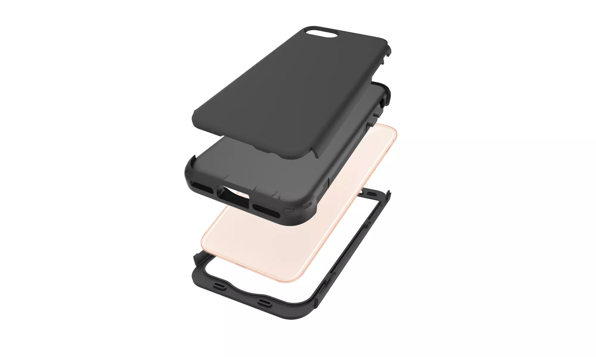 3 In 1 Dust-proof Shockproof Shatter-resistant Case For iPhone SE(2020)/ 7/ 8