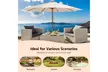 Costway 10FT Patio Wooden Market Table Umbrella Pulley with 8 Bamboo Ribs - Second Medium