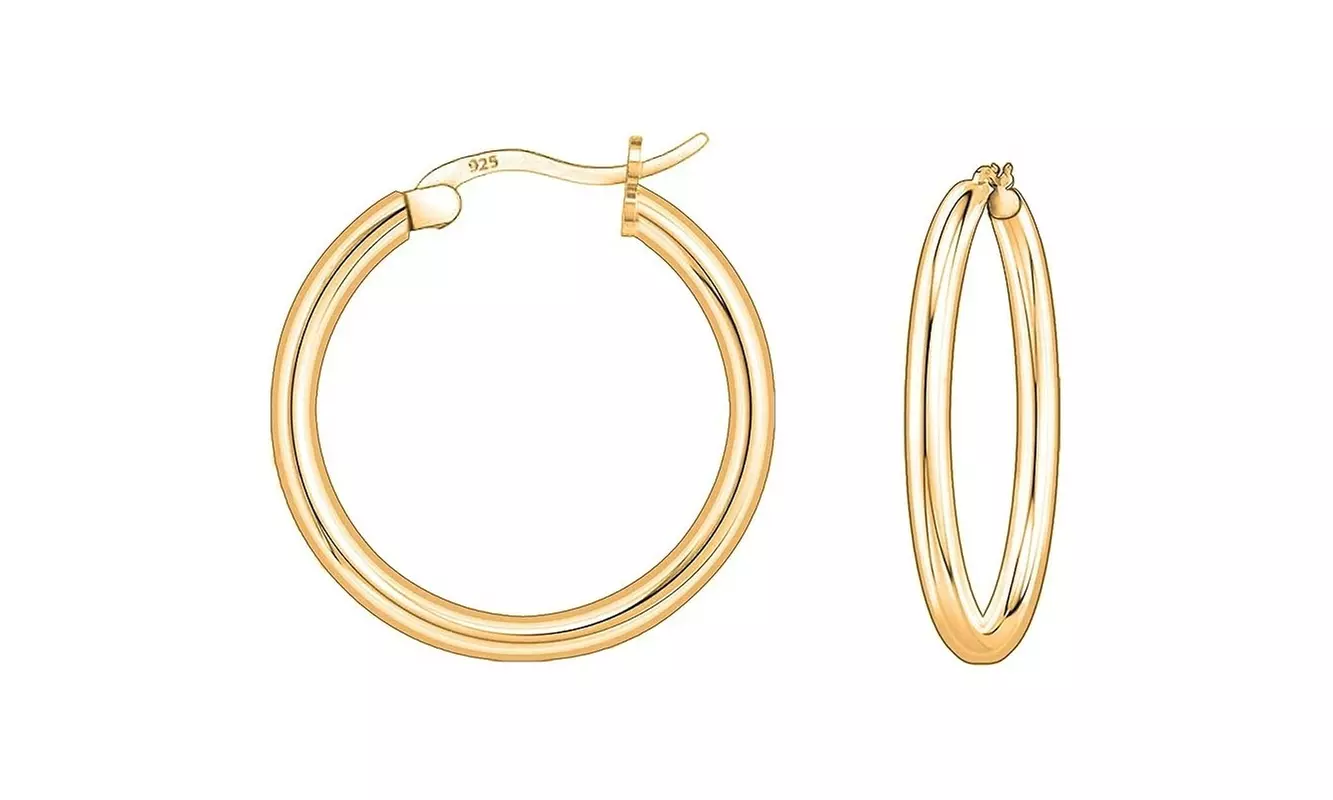 2MM French Lock Hoop 925 Sterling Silver Earrings - 10MM-65MM 