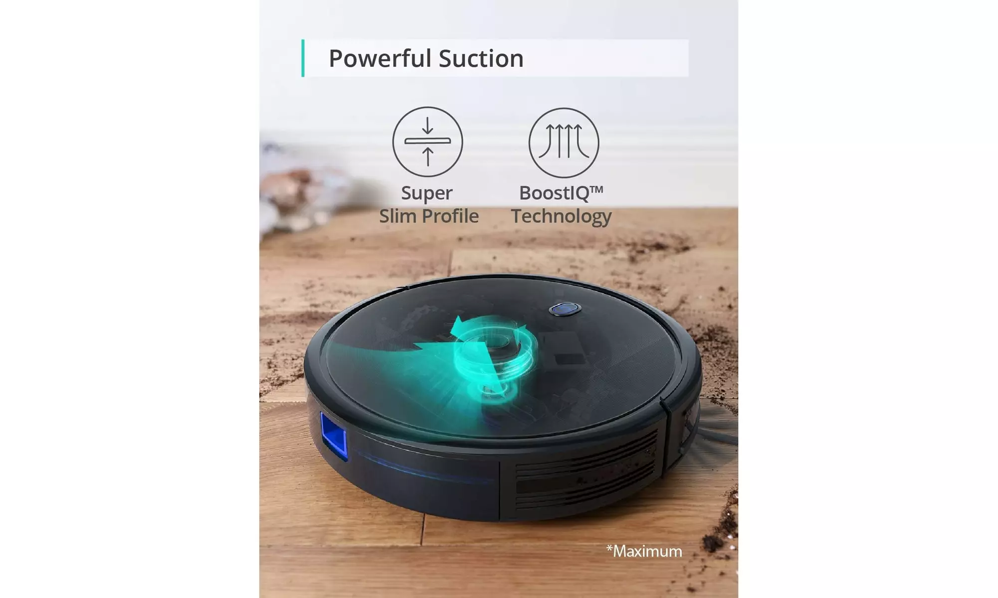 EUFY BoostIQ RoboVac 11S MAX Robot Vacuum Thin Self-Charging AK-T2126111 - BLACK