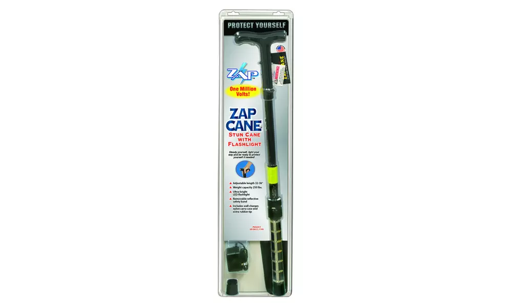 Zap Self-Defense 1M Volt Stun Baton Walking Cane with LED Flashlight - Second Medium