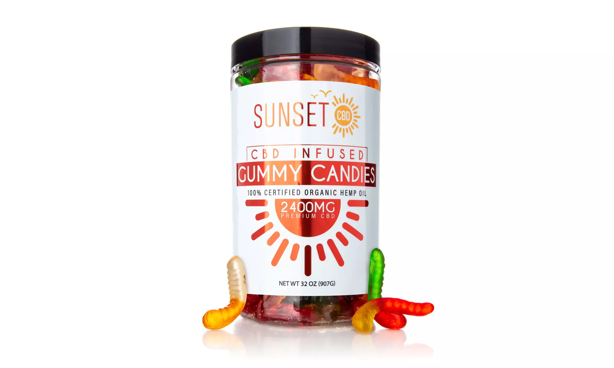 Premium Mega Size CBD Infused Gummies (2400mg) 32oz from Sunset CBD