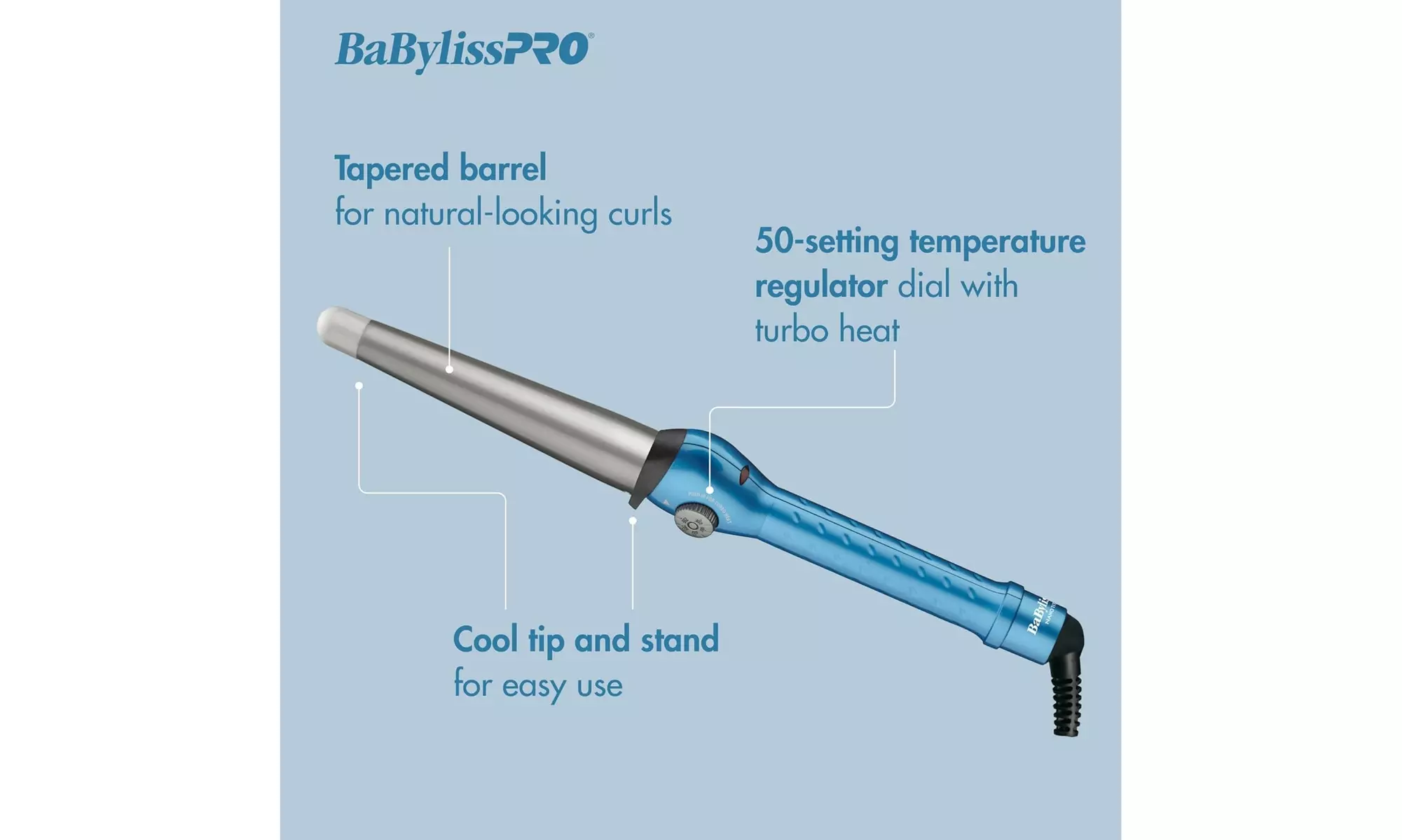 BaBylissPRO Nano Titanium 1.25"- 0.75" ConiCurl Iron