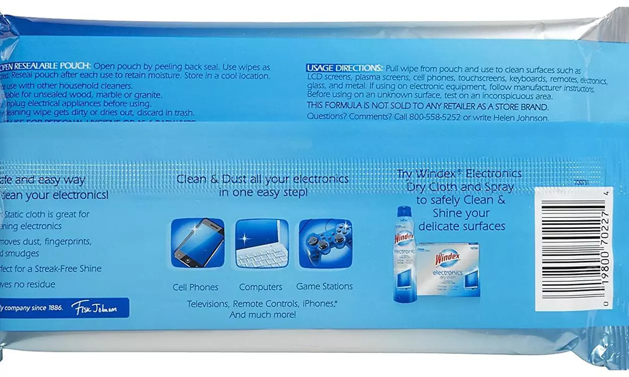 Windex Electronics Cleaning Wipes- Cleans Screens Monitors 25 count (2-Pack) - Second Medium