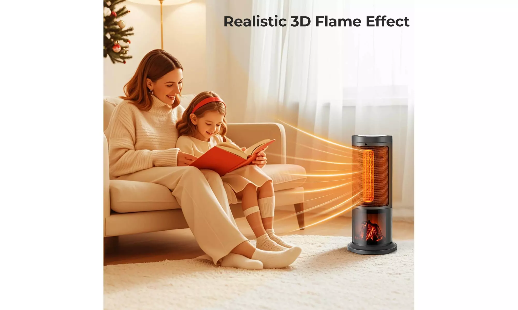 Costway 17-Inch Tower Space Heater for Indoor Use 1500W PTC Fireplace Heater