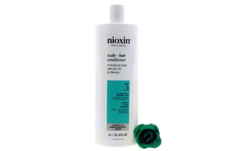 Image 26: Nioxin Cleanser Shampoo and Scalp Therapy Conditioner Liter 33.8 oz Set Combo