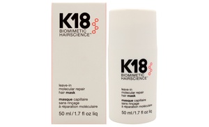 K18 Leave-In Hair Molecular Repair Hair Mask Masque 0.5oz, 1.7oz, or 5oz K18 Leave-In Hair Molecular Repair Hair Mask Masque 0.5oz, 1.7oz, or 5oz