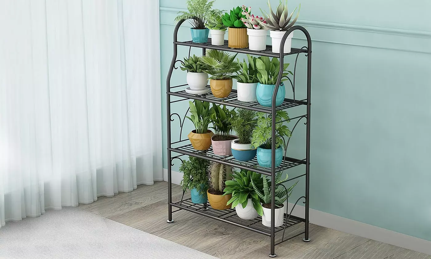 NewHome 3-Tier Metal Plant Stand Shelf Flower Pot Display Rack Holder
