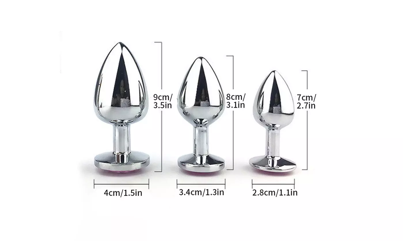 Stainless Steel Jeweled Anal Plugs Stimulation Toys Stopper Multi Color