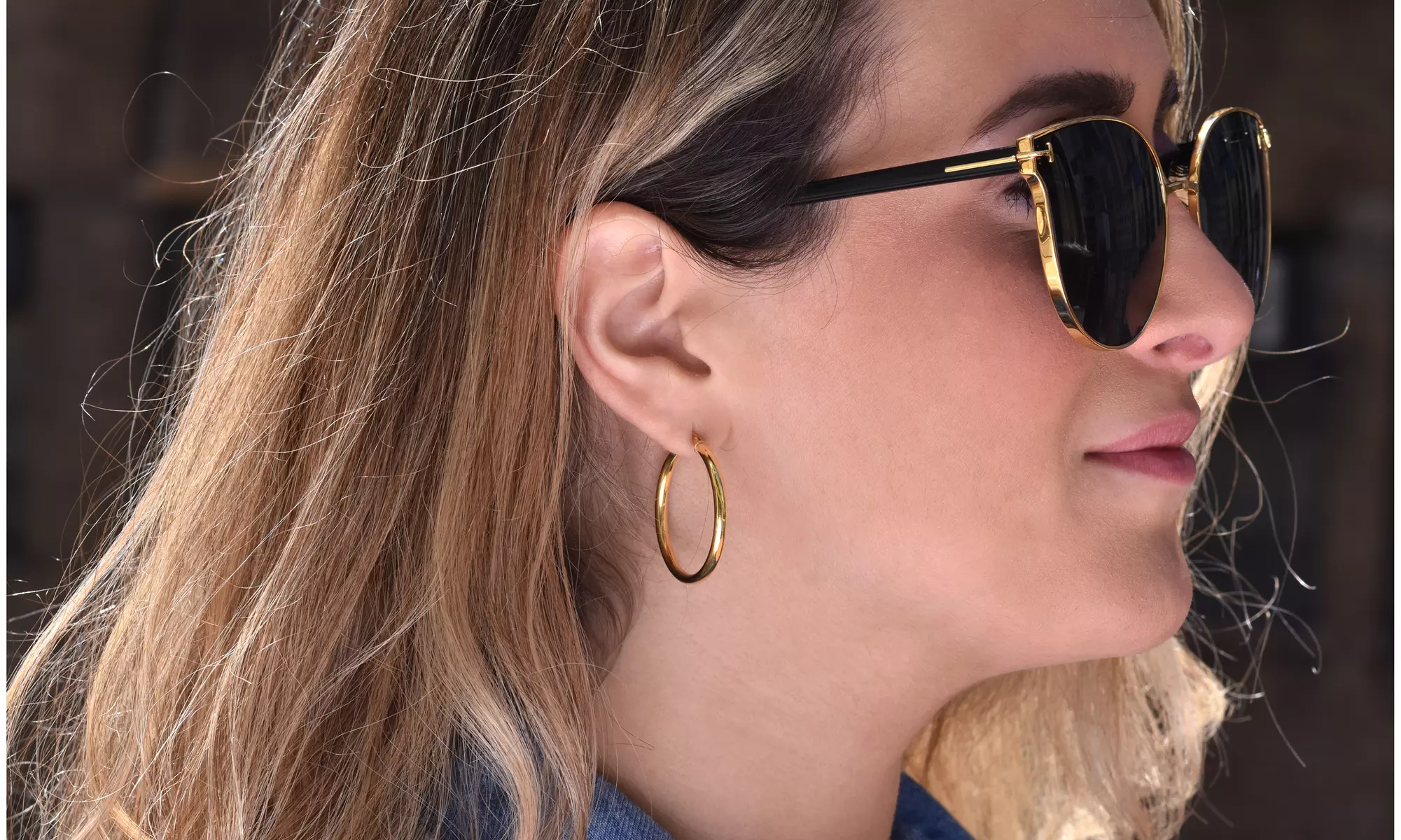 Sterling Silver 14k Gold Plated 3MM High Polished Hoop Earrings