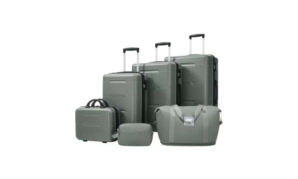 Six-Piece Luggage Set with Expandable Suitcases