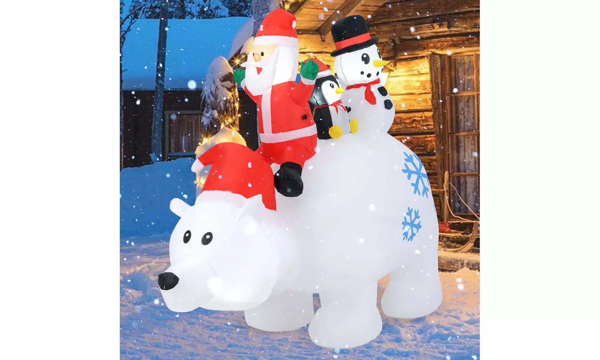 Costway Inflatable Christmas Santa Claus Helicopter Snowman Penguin Lights