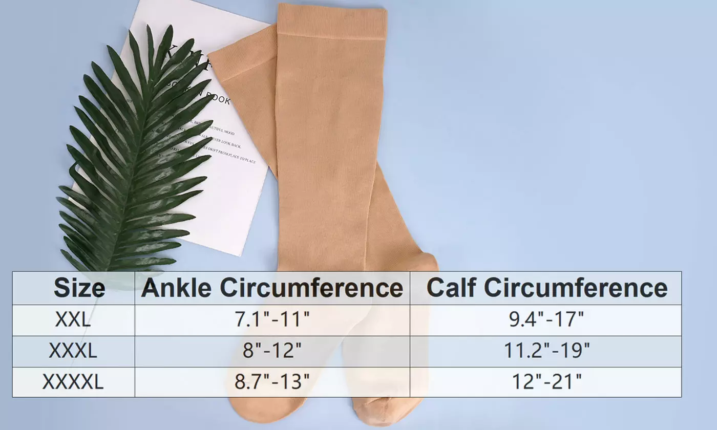 5-Pairs ItBelongs2U Solid Knee-High Compression Unisex Socks 15-20 mmHg