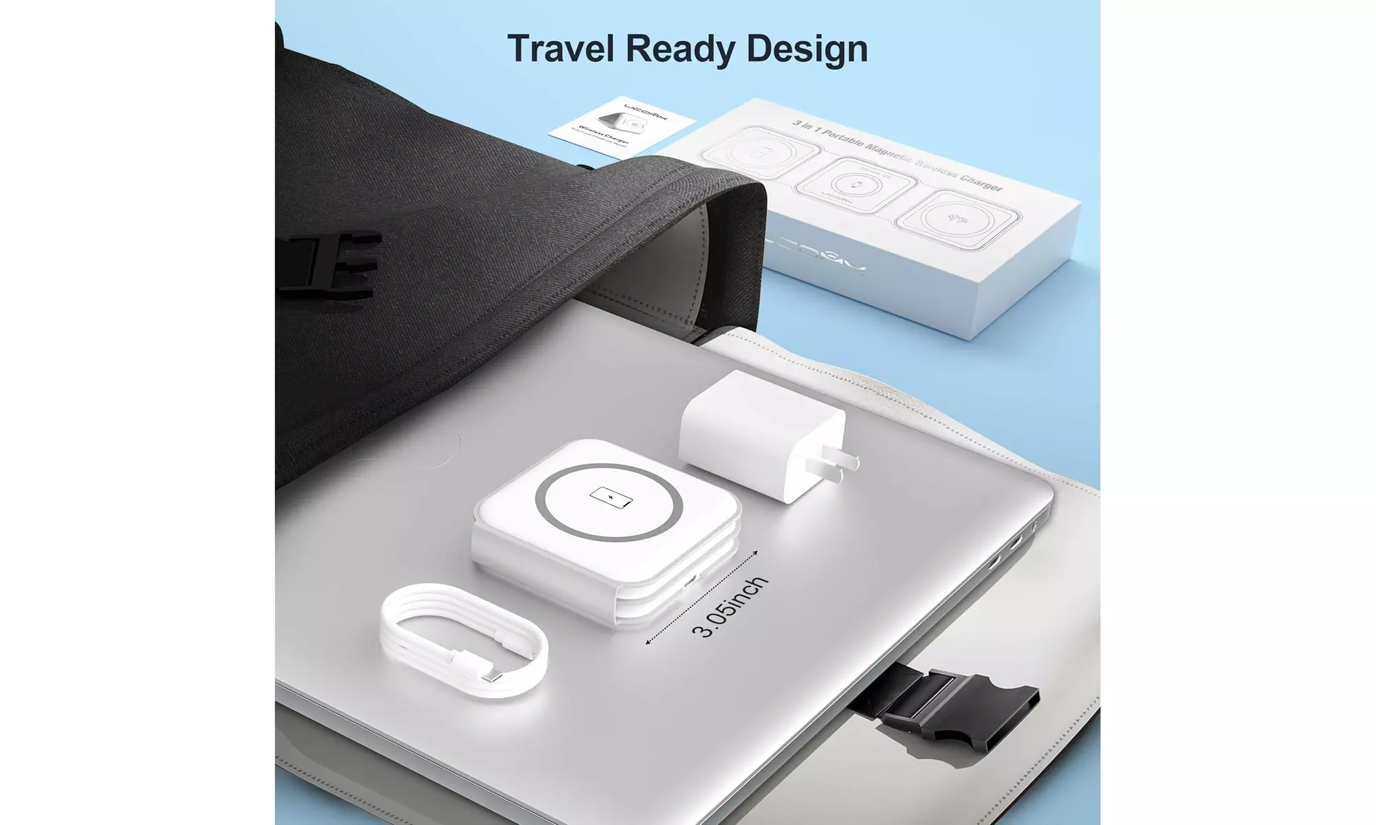 Foldable 3-in-1 Wireless Charging Station for Multiple Devices