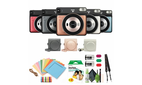 Fujifilm Instax Square SQ6 Instant Film Camera - Film And Accessory Bundle Ruby Red