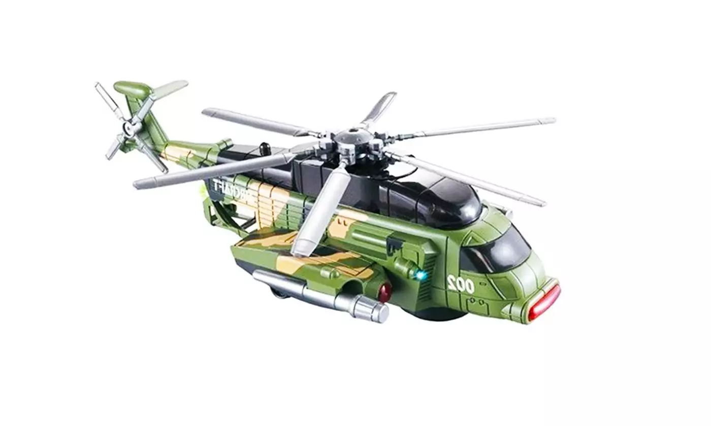 Kids Flying Toy Military Helicopter Fighter Aircraft War Planes - Primary Image