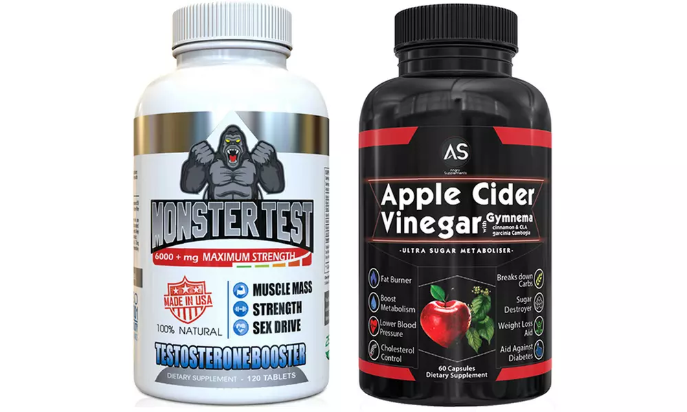 Angry Supplements Apple Cider Vinegar Weight-Loss Supplement and Monster Test Te - Primary Image