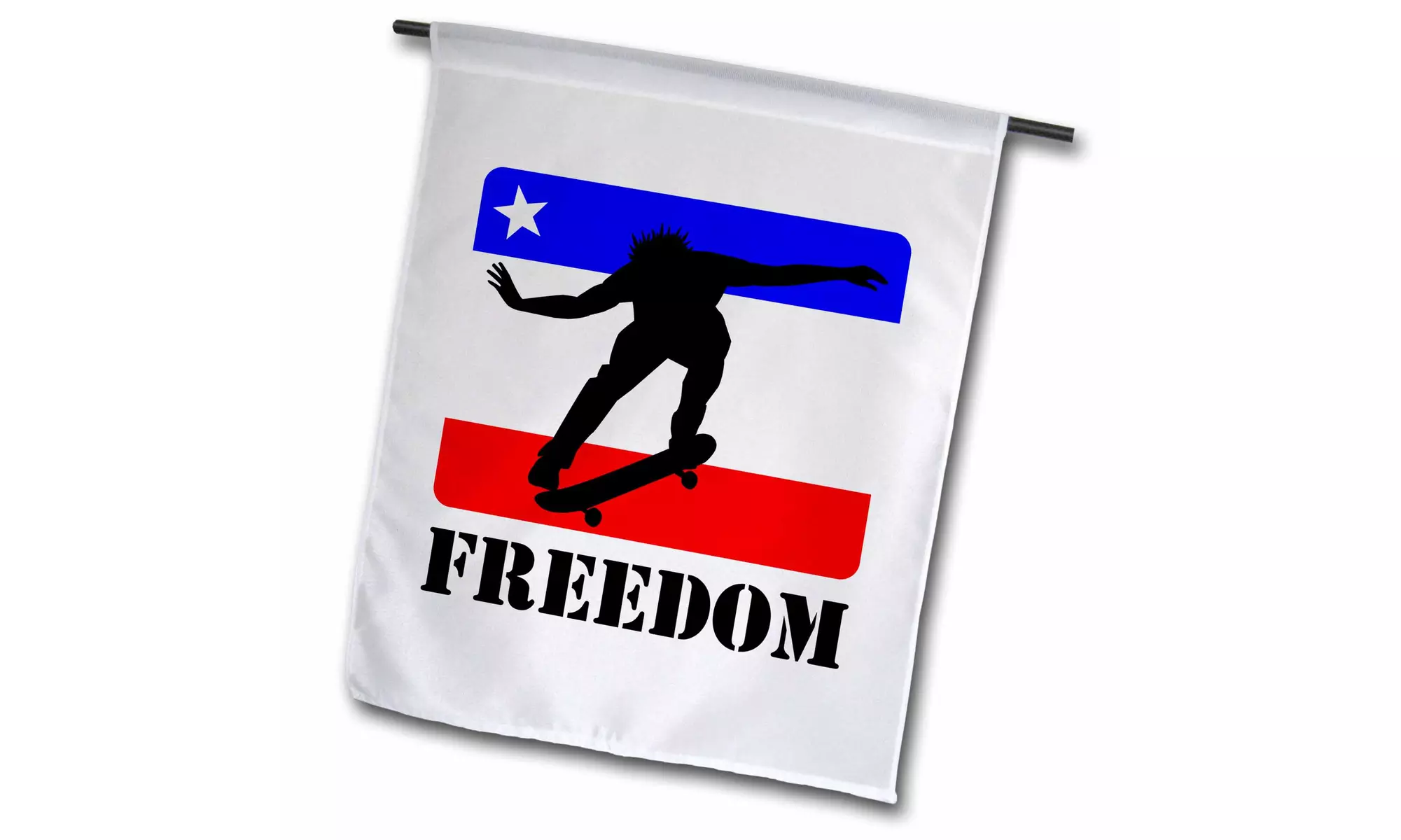  Garden Flag Clean image of a skateboarder performing a kickflip with freedom  - Primary Image
