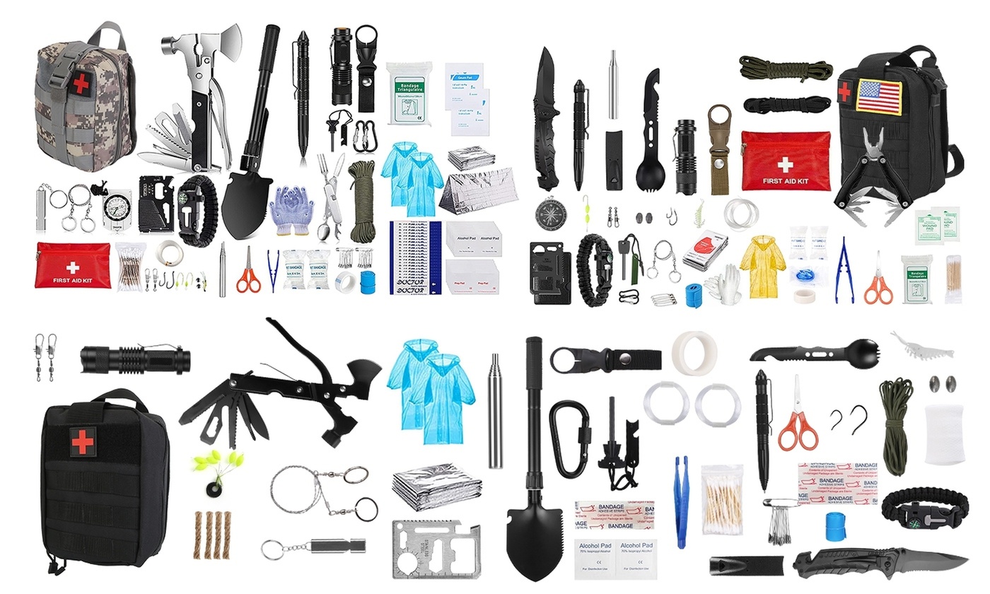 LakeForest 47–125 Pc Survival Kit Emergency Gear/First Aid Essentials