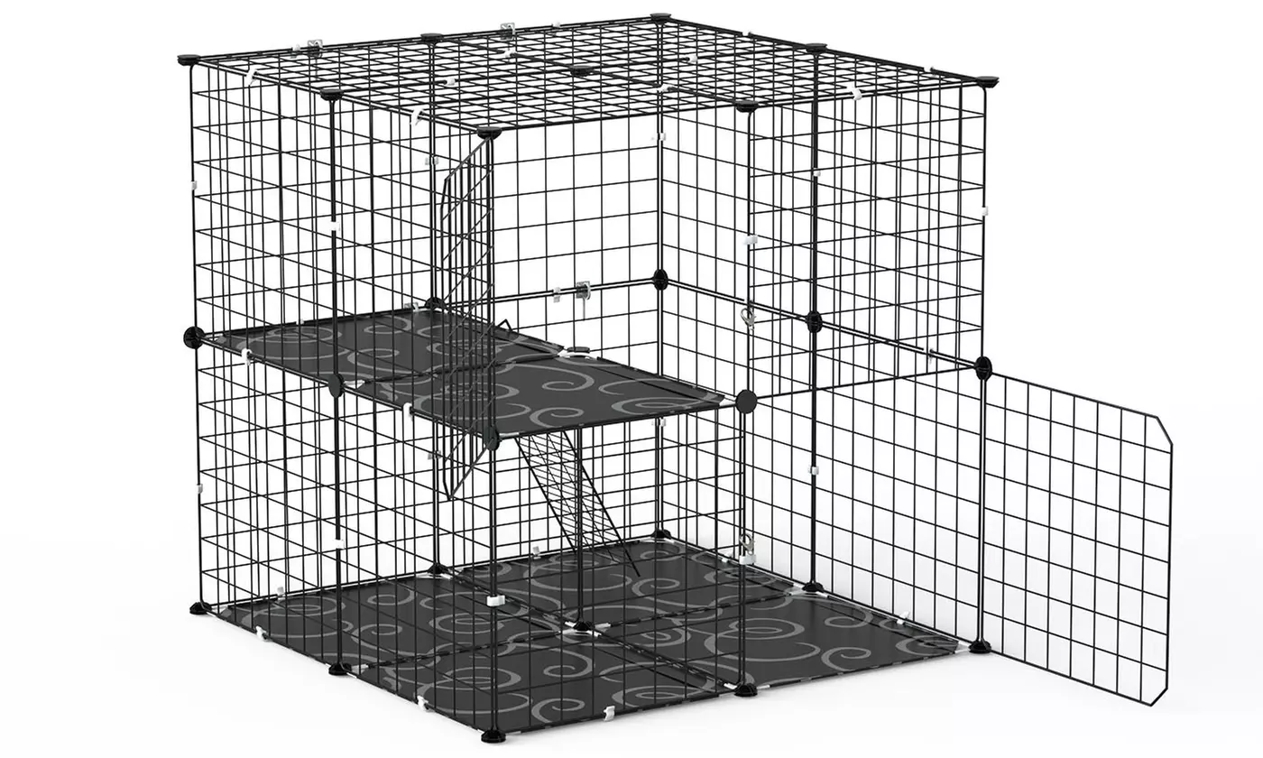 iMounTEK 2-Tier & 3-Tier Cat Cages Indoor Pet Playpens for 1-2 Cats