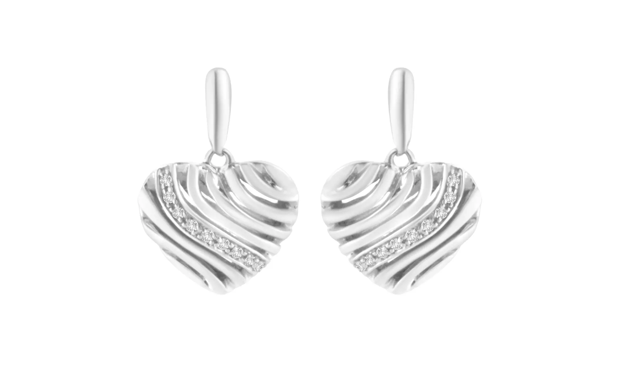 Silver & Genuine Diamond Heart Jewelry Set – Bracelet, Earrings & Pendant Necklace