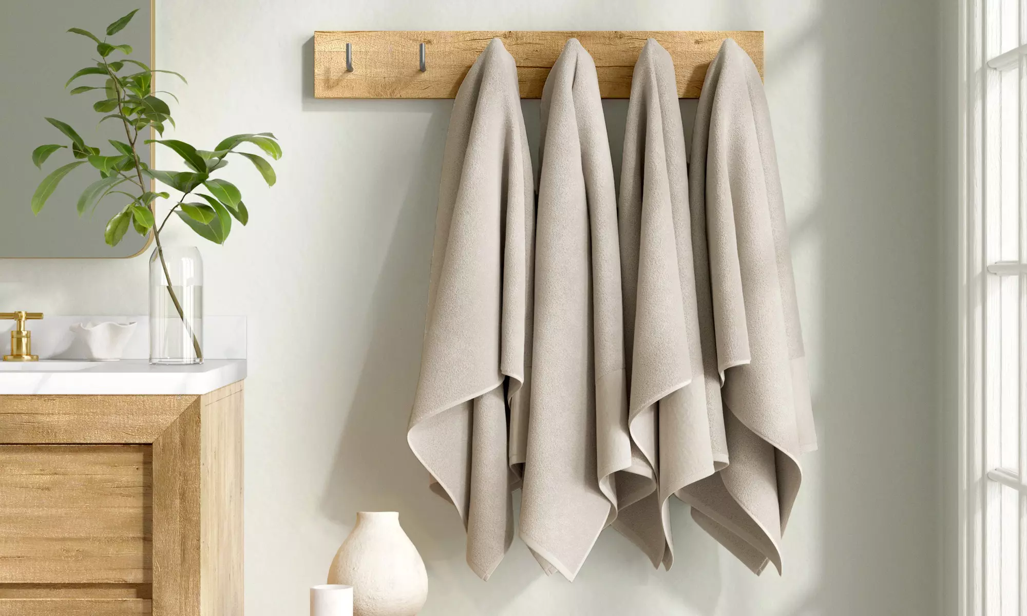 Ultra-Soft Cotton Linen-Like Border Towels