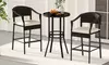 Costway 3-Piece Patio Rattan Bar Set Wicker Bar Height Armchairs and Round Table