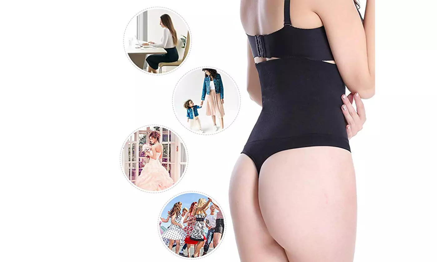 Women's High Waist Cincher Shapewear Slimmer Tummy Control Thong Panty