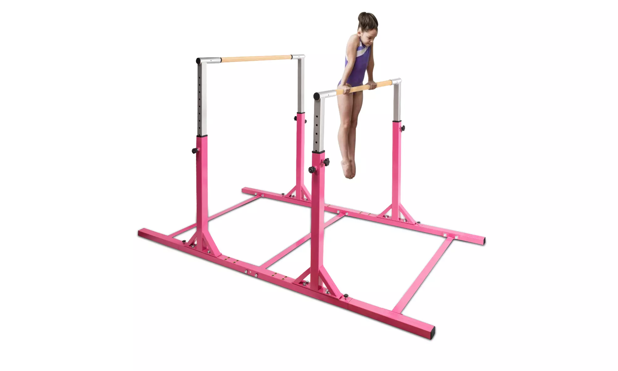 Costway Kids Gymnastics Parallel Bars Double Horizontal Bars Adjustable - Primary Image