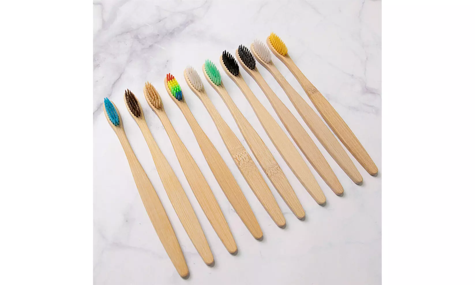 10-20Pcs Bamboo Toothbrush 100% Natural Organic Medium Bristle BPA-Free Bristles - Primary Image